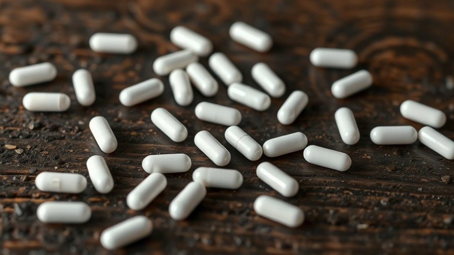 Caveats of Taurine Supplementation: white capsules on wood.