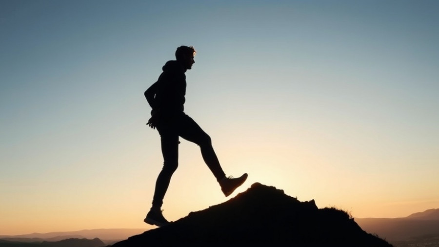 Mindful ascent on a hill at sunrise, letting go of results.