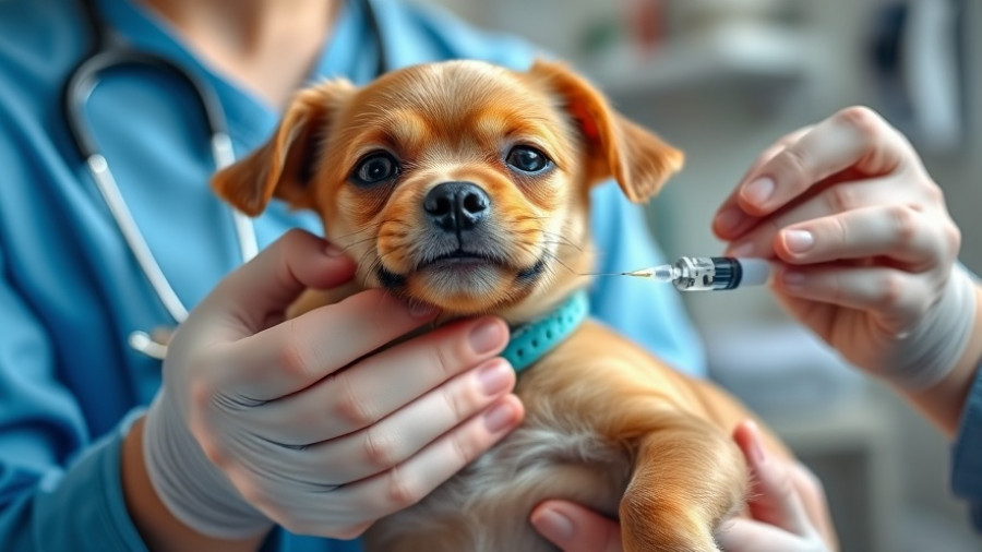 Vaccine skepticism in pets: dog receiving vaccination in clinic.