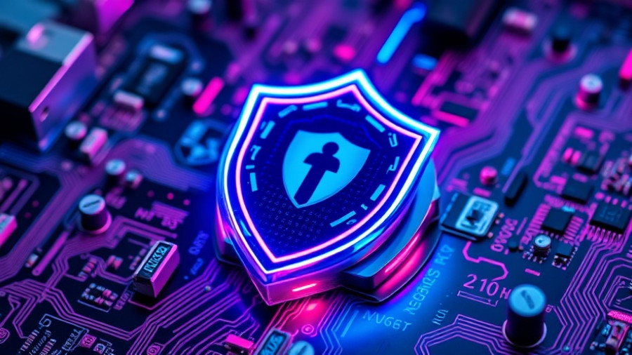 Glowing digital shield on circuit board depicting cyber incident costs.