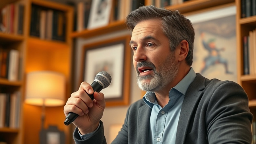 Engaged middle-aged man speaking into microphone, Change Your Life So Fast