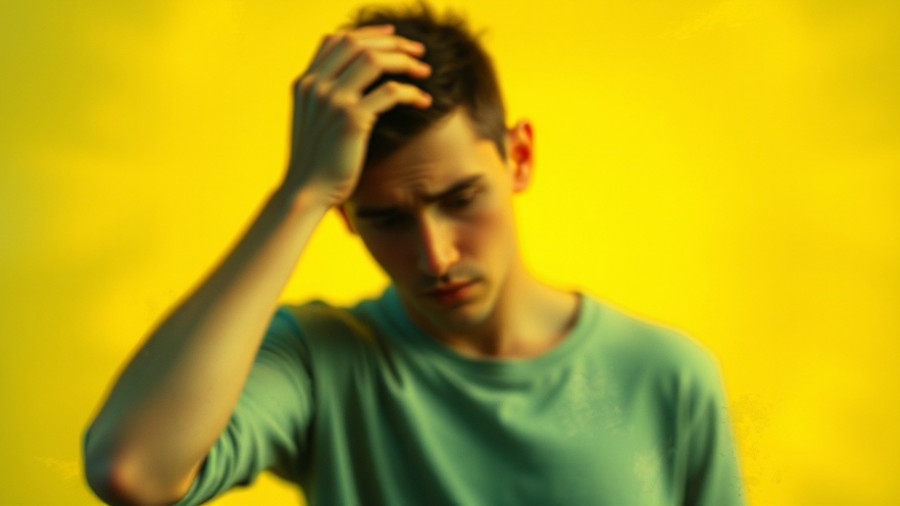 Blurred abstract person expressing distress with hands on head, AI psychosis complaints.