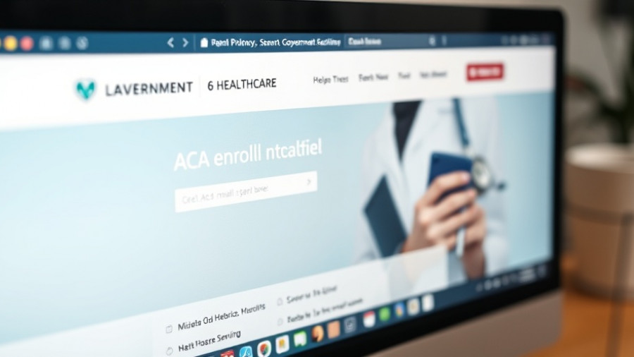 ACA Open Enrollment page on Healthcare.gov website screen.