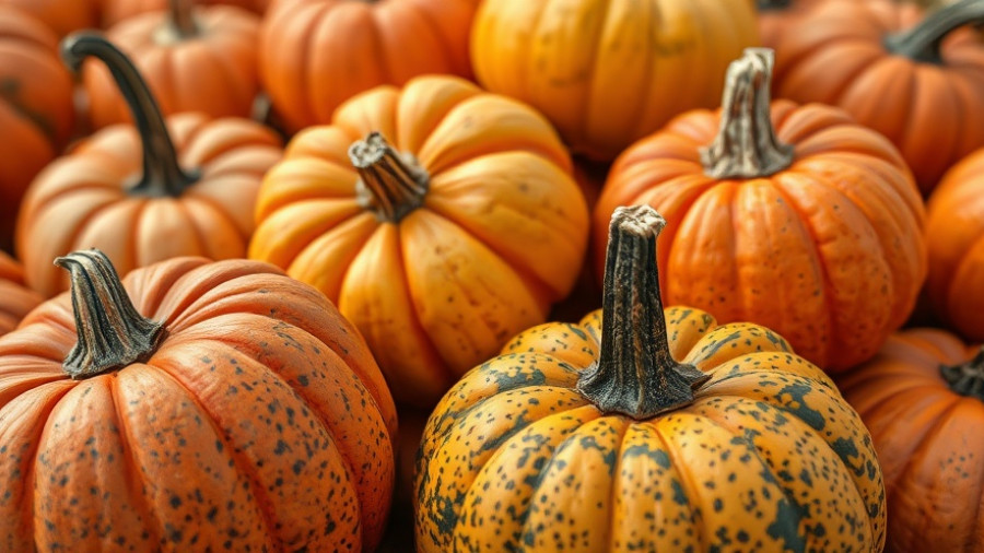 Textured pumpkins showcasing nature's pollution absorption.