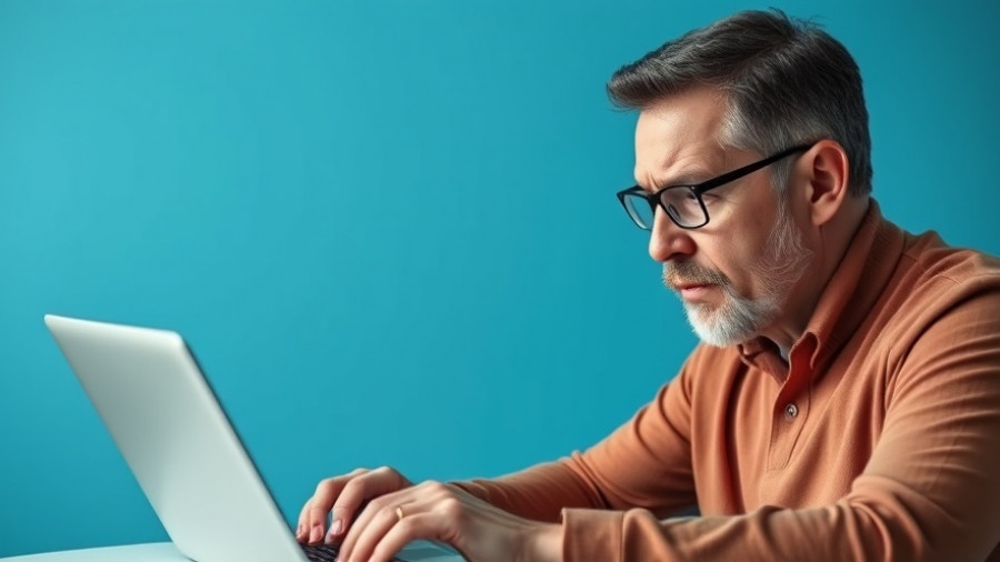 Pensive man reflecting on laptop, best ai tools for business.