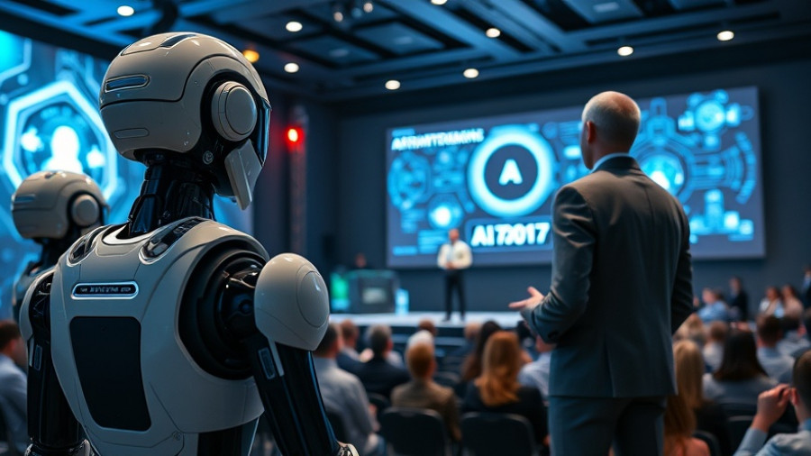 AI advancements October 2023 symposium with robots and expert.
