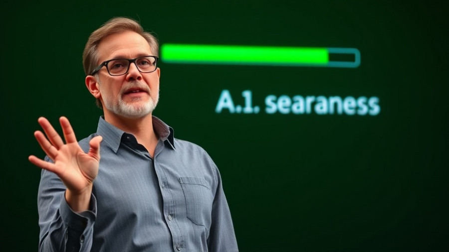 Dynamic presentation on AI self-awareness with a professional speaker.