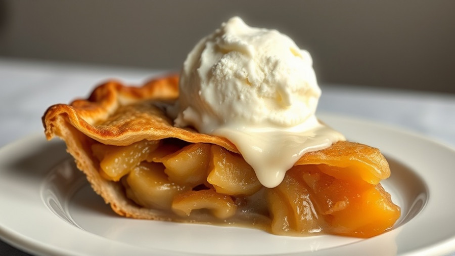 Close-up of apple pie with ice cream - Seasonal Recipes to Cook in November