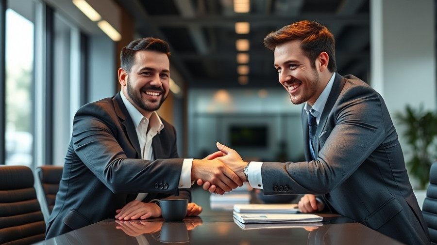 Professional handshake in an office, Preventive healthcare partnership.