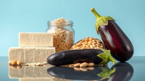 Arrangement of vegan foods for Portfolio Diet to Lower Cholesterol.