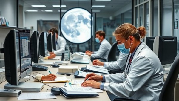 Medical staff working in Iowa office highlighting OB-GYN shortage.