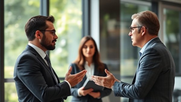 Professionals in a meeting for the CEO hiring process.