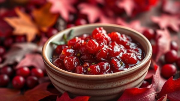 Thanksgiving cranberry salsa recipe in a festive bowl.
