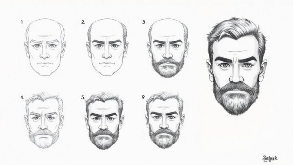 AI art teacher image illustrating face drawing tutorial with steps.