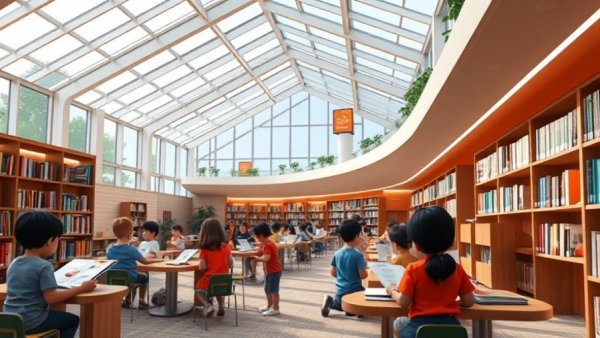 Roblox child safety lawsuit: vibrant library scene with children.