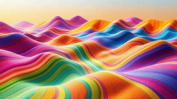 Abstract colorful landscape, intricate myopia concept art.
