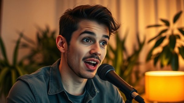 Coca-Cola AI Ads discussed by young man in warm-lit room.