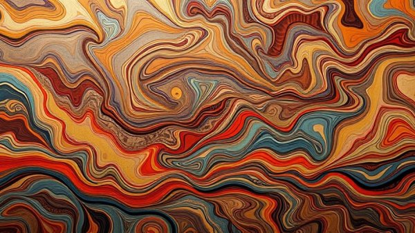 Abstract art representing AI condensation theory with swirling colorful patterns