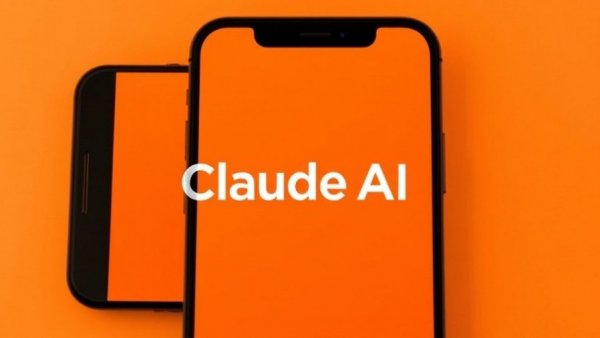 Smartphone with Claude AI logo on orange background for AI reasoning testing.