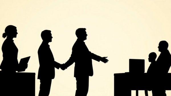Silhouetted businessmen handshake symbolizing healthcare consolidation effects.