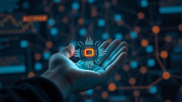 Futuristic AI chip in hand, infrastructure modernization for AI success.