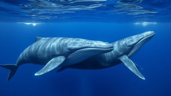 AI decoding whale communication in vivid ocean scene.