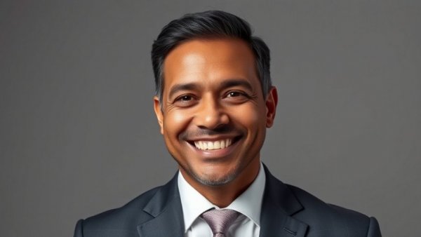 Man smiling in professional portrait, AI healthcare innovations New Zealand.