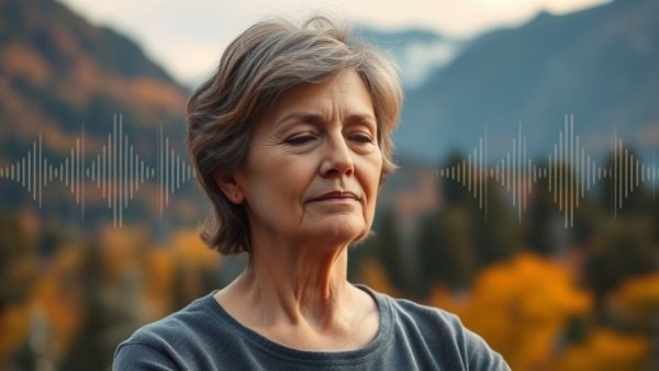 12-Minute Meditation for Chronic Pain Relief, featuring serene woman and calming forest backdrop.