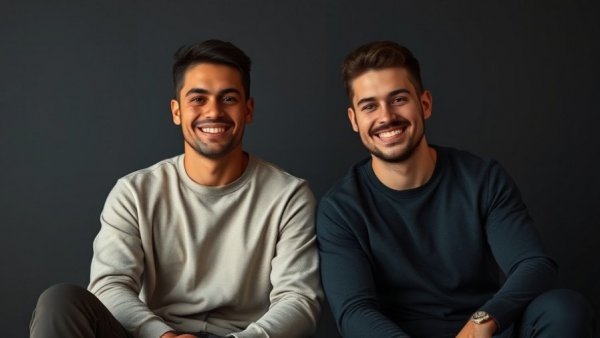 Two men discussing AI voice licensing deals in a professional setting.