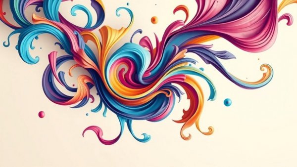 Abstract art depicting colorful swirling shapes symbolizing AI metaethics.