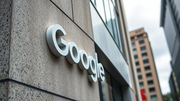 Google logo on building related to Google lawsuits against phishing scams.