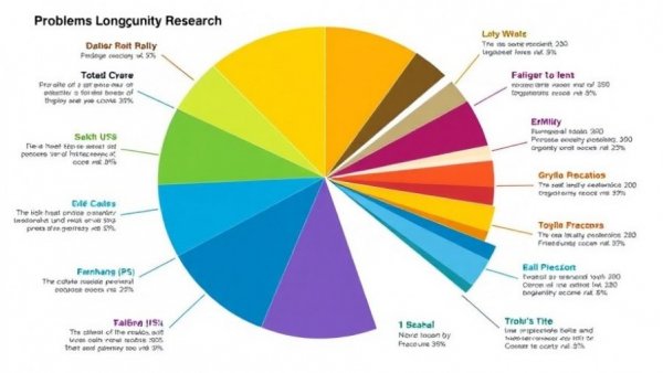 Pie chart showing various questions in longevity research.
