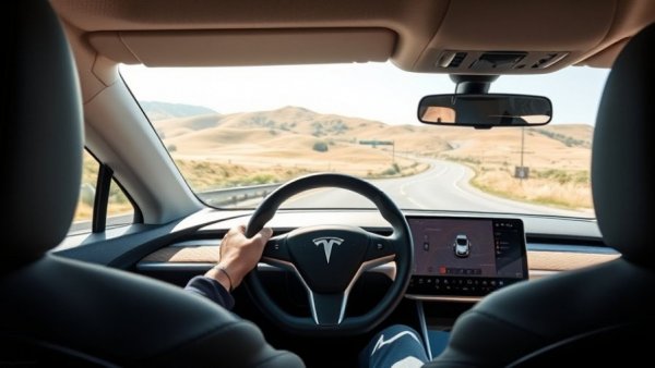 Modern Tesla dashboard showing Tesla Safety Report features.
