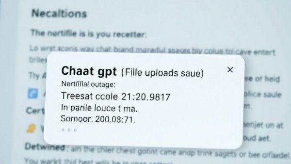 Notification of ChatGPT outage impact on file uploads.