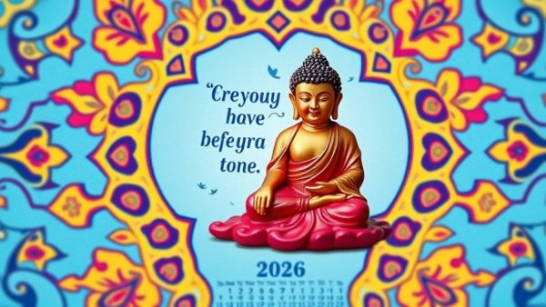 2026 Tiny Buddha Calendar showcasing motivational quote, bestseller.