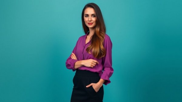 Confident woman in purple attire, symbolizing ChatGPT profitability.