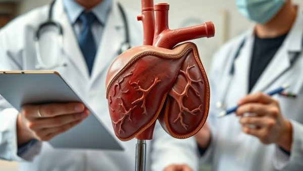 Educational display of liver model with alcohol bottle highlighting link between alcohol and liver disease.