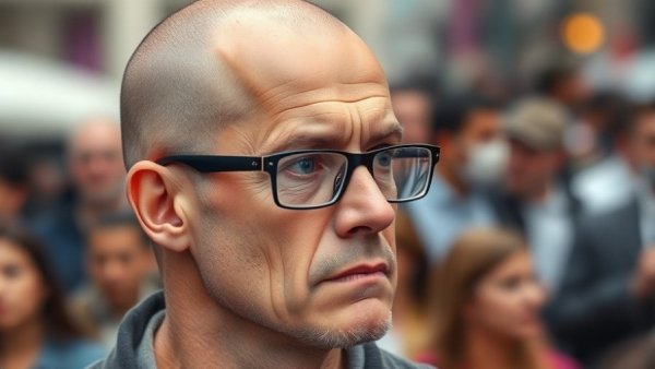 Thoughtful man with glasses in outdoor setting associated with Google DeepMind robotics.