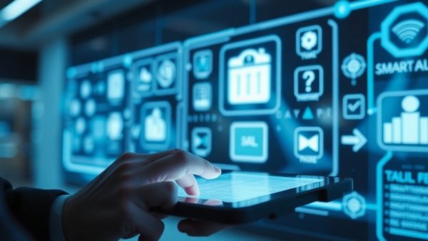 Agentic orchestration for infrastructure operations with smart icons and tablet interaction.