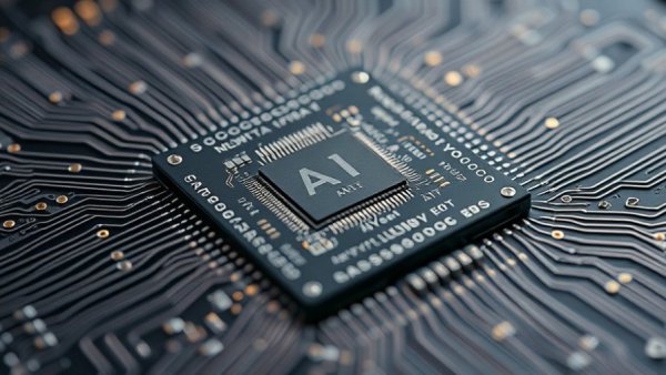 Cutting-edge AI chip production showcasing intricate design.