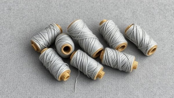 Spools of biocellulose fiber on gray surface exemplifying leather alternative.