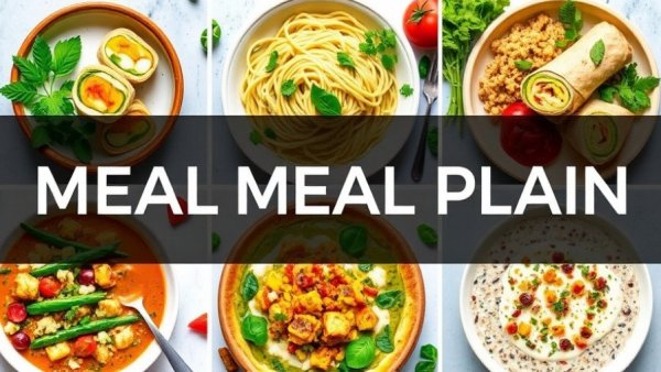 Weekly Meal Planning menu with colorful dishes for each weekday.