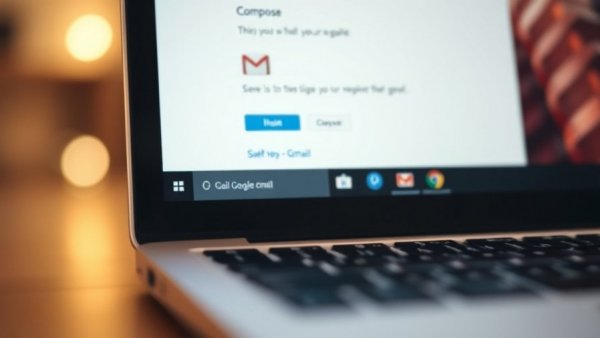 Close-up of Gmail interface on laptop screen, showcasing privacy related elements.