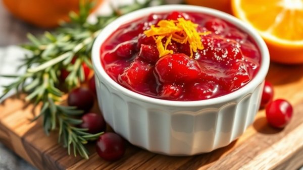 Vibrant homemade cranberry sauce recipe with orange zest