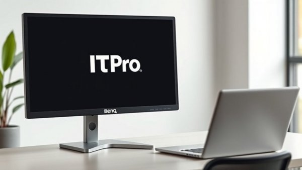 BenQ PV3200U monitor in a modern desk setup, displaying ITPro.