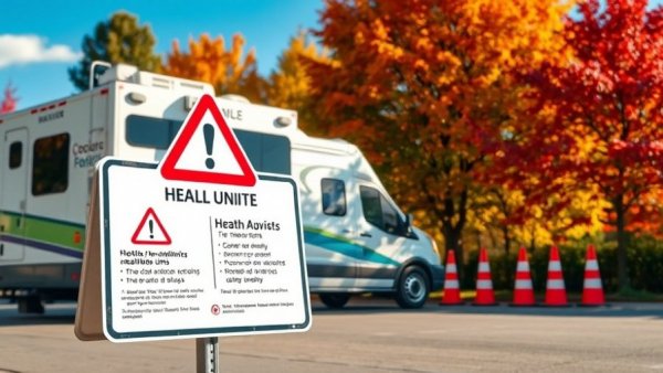 Mobile health unit and sign addressing South Carolina vaccine misinformation.