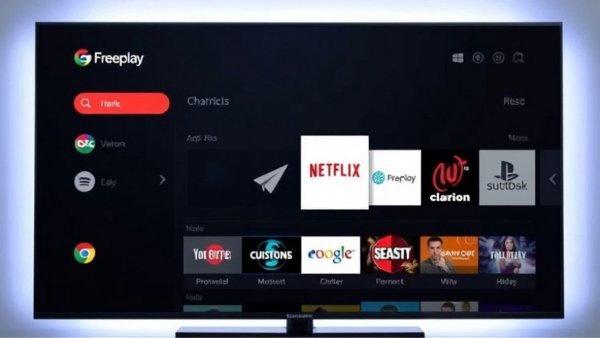 Gemini for TV interface displaying TV channels and NCIS on Google TV Freeplay.