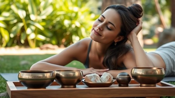 Holistic Approaches to Addiction Treatment: Woman enjoying yoga outdoors.