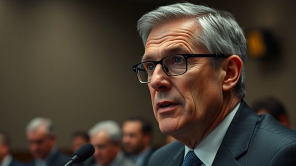 Distinguished man speaking at formal hearing on delaying hepatitis B vaccine.