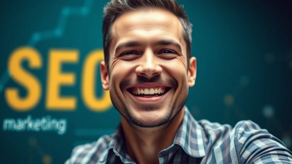 Smiling person in digital marketing design, SEJ Growth Memo, SEO Marketing Predictions for 2026.